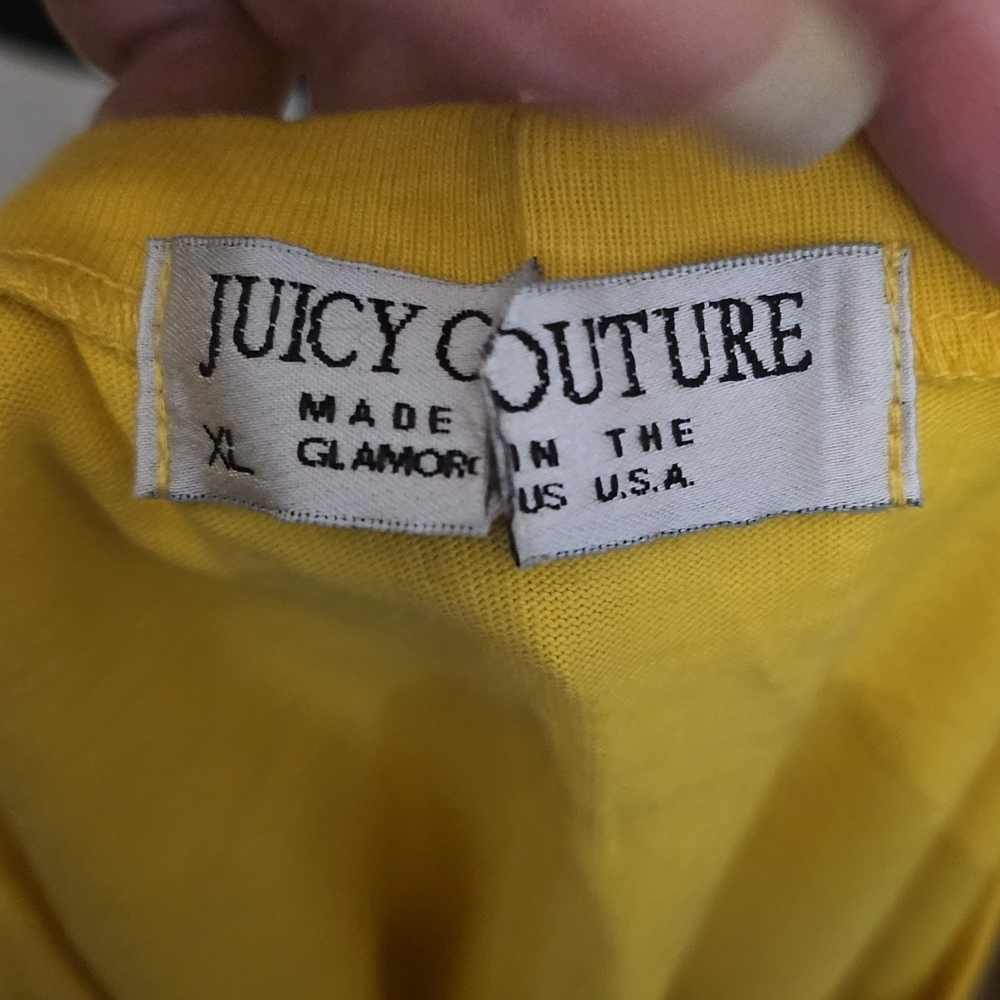 Juicy Couture Vibrant Yellow and Blue Ringer Top XL - Picture 3 of 3